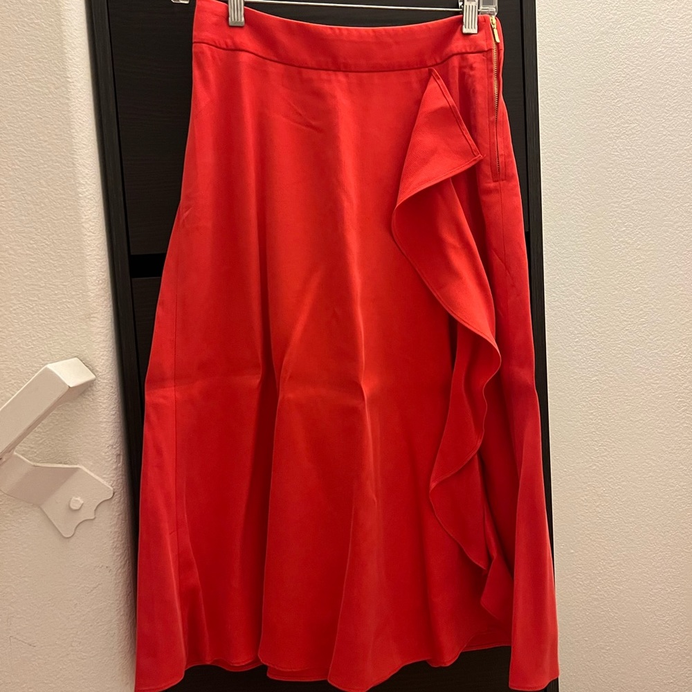 J Crew Ruffle side a line skirt